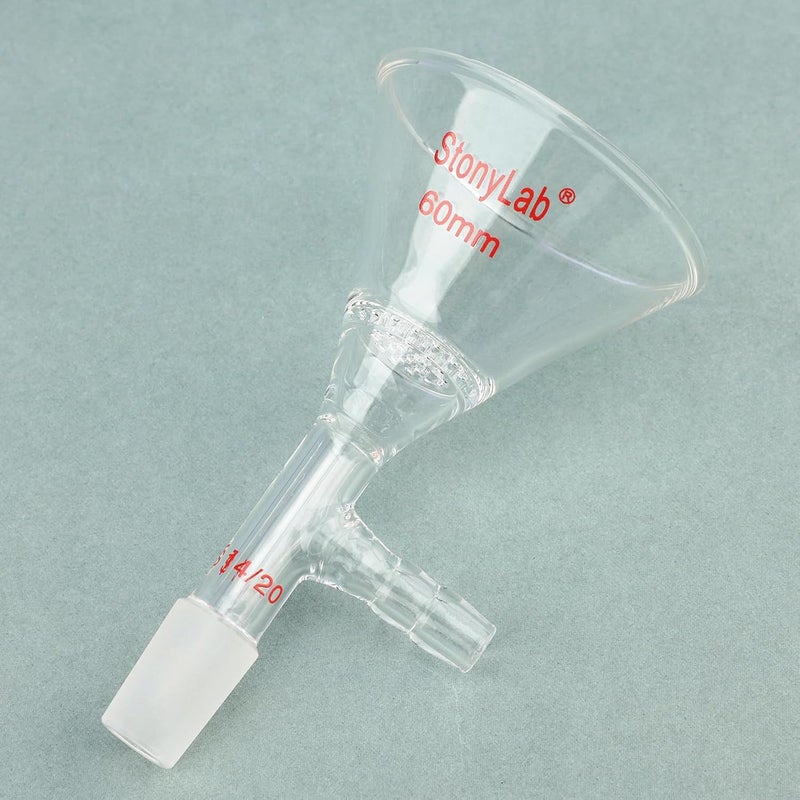 stonylab Borosilicate Glass Triangular Filtration Funnel, Vacuum Filtration, Efficient Filtering, 14/20 Joint, 60mm Diameter, Ideal for Laboratory Filtration Processes - Image 5